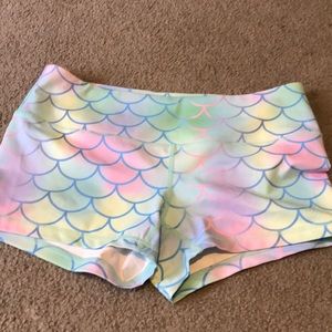 Workout spandex mermaid workout shorts